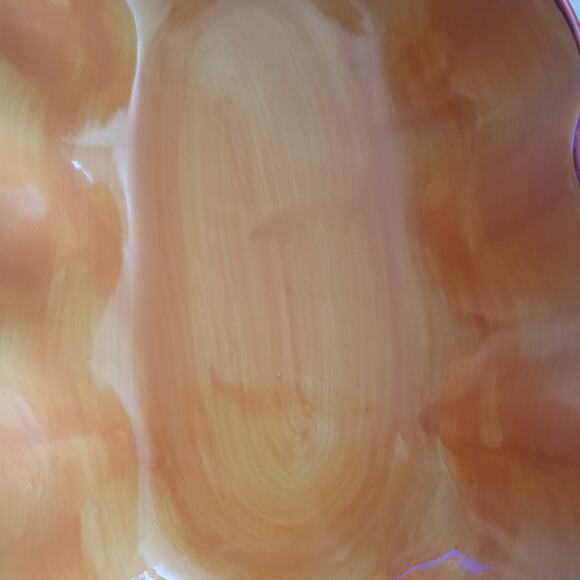 Gail Pittman Hand-Painted Canoe-Shaped Bowl – Striped Sides, Great Condition - Picture 6 of 11